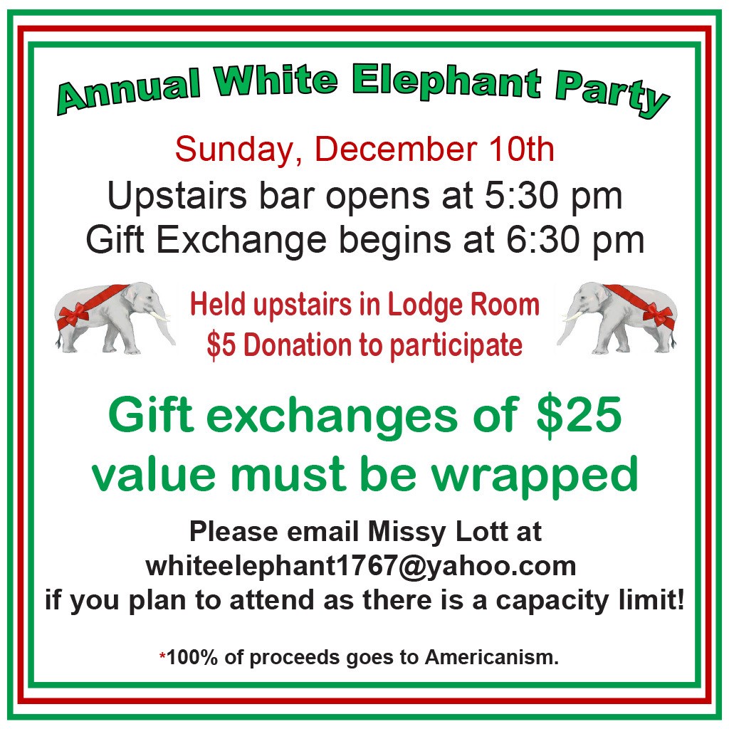 Annual White Elephant Party Elks Lodge Newport Beach, CA